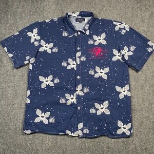 Stranger Things 2 Visual Effects Team 2017 Medium Button Up Hawaiian‎ Shirt Blue